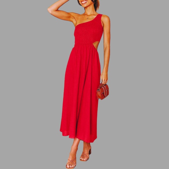 Anarabess One Shoulder Cutout Sundress - Picture 1 of 15
